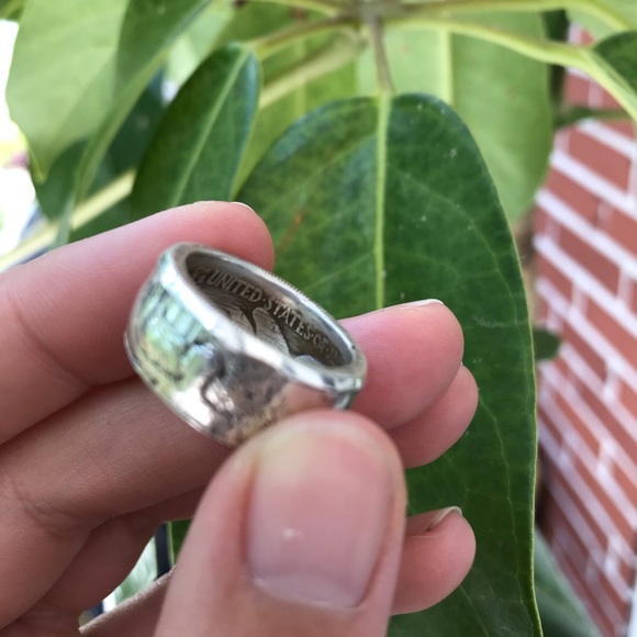 Handcrafted Silver “Walking Liberty” Coin Ring 8.5 - Picture 5 of 14